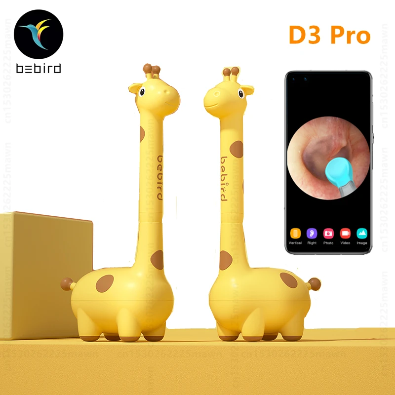 BeBird D3 Pro Cleaner Cleaner Vosk na odstránenie Čistiaci nástroj Vysoko presný bezdrôtový Otoskop IP65 Vodotesný detský endoskop Health Care
