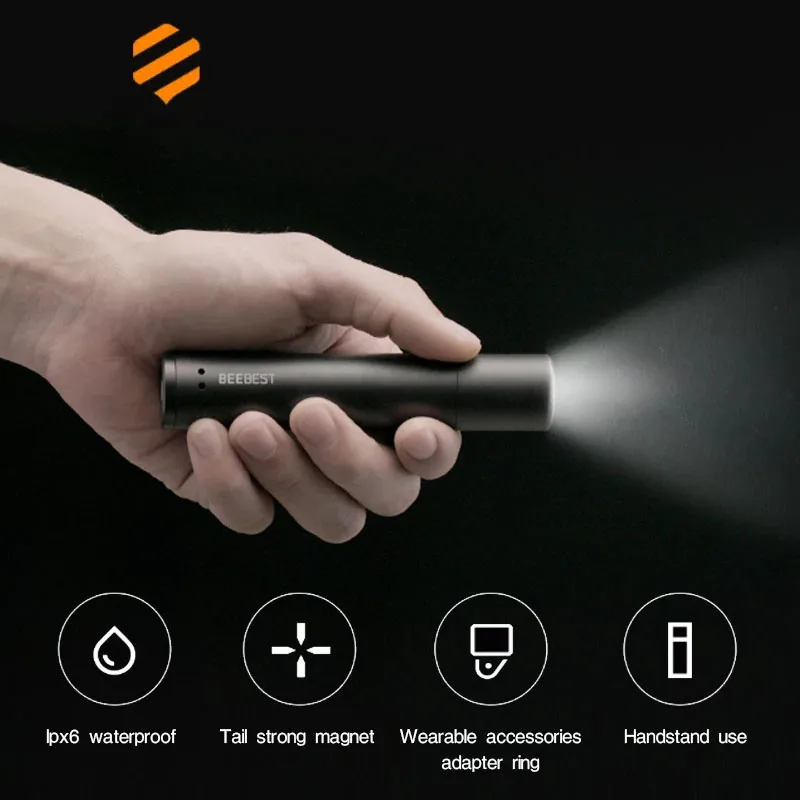 Beebest High Light Zoom Fleglight 1000lm 6 Gear Režim Multifunkčný jas Prenosný prenosný vodotesný kempingové svetlo IPX6