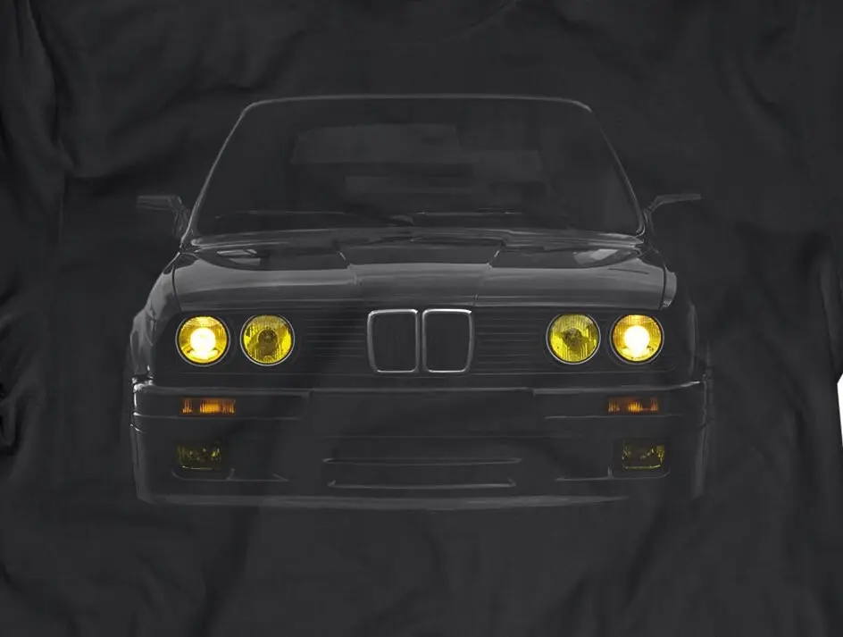 Beemer E30 žlté svetlomety tričko bimmer 100 bavlnené sviatky vianočné narodeniny darček