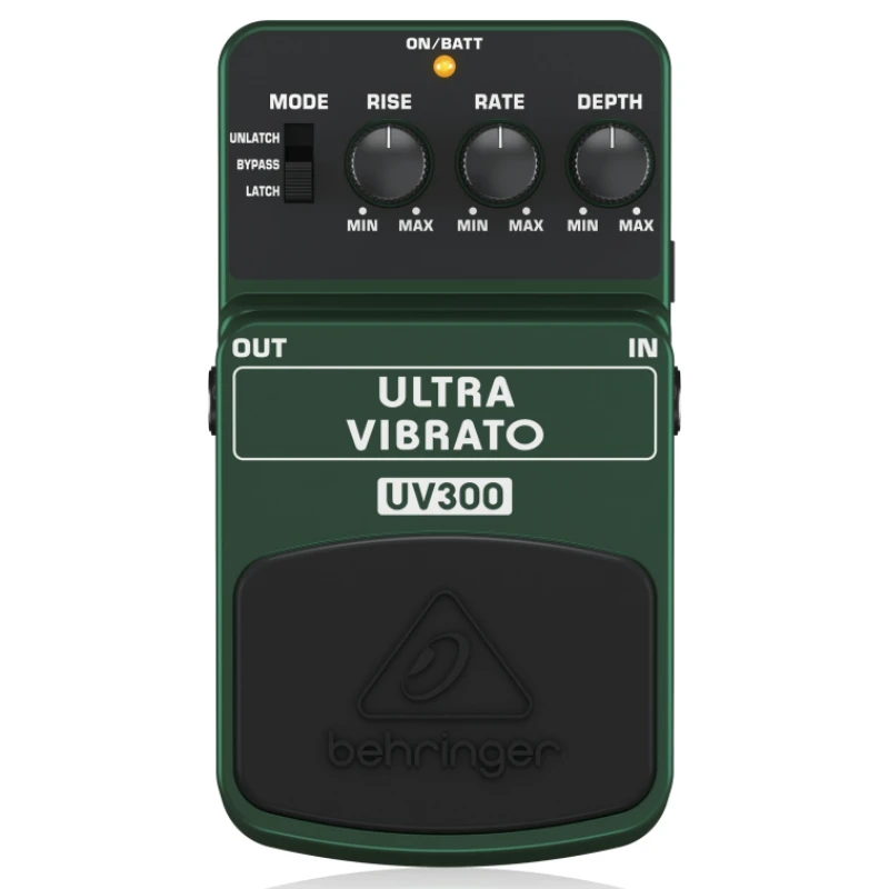 Behringer UV300 Classic Vibrato Effects Pedál s rozmerovými vibrato efektmi a LED stavu pre úžasné tvarovanie zvuku