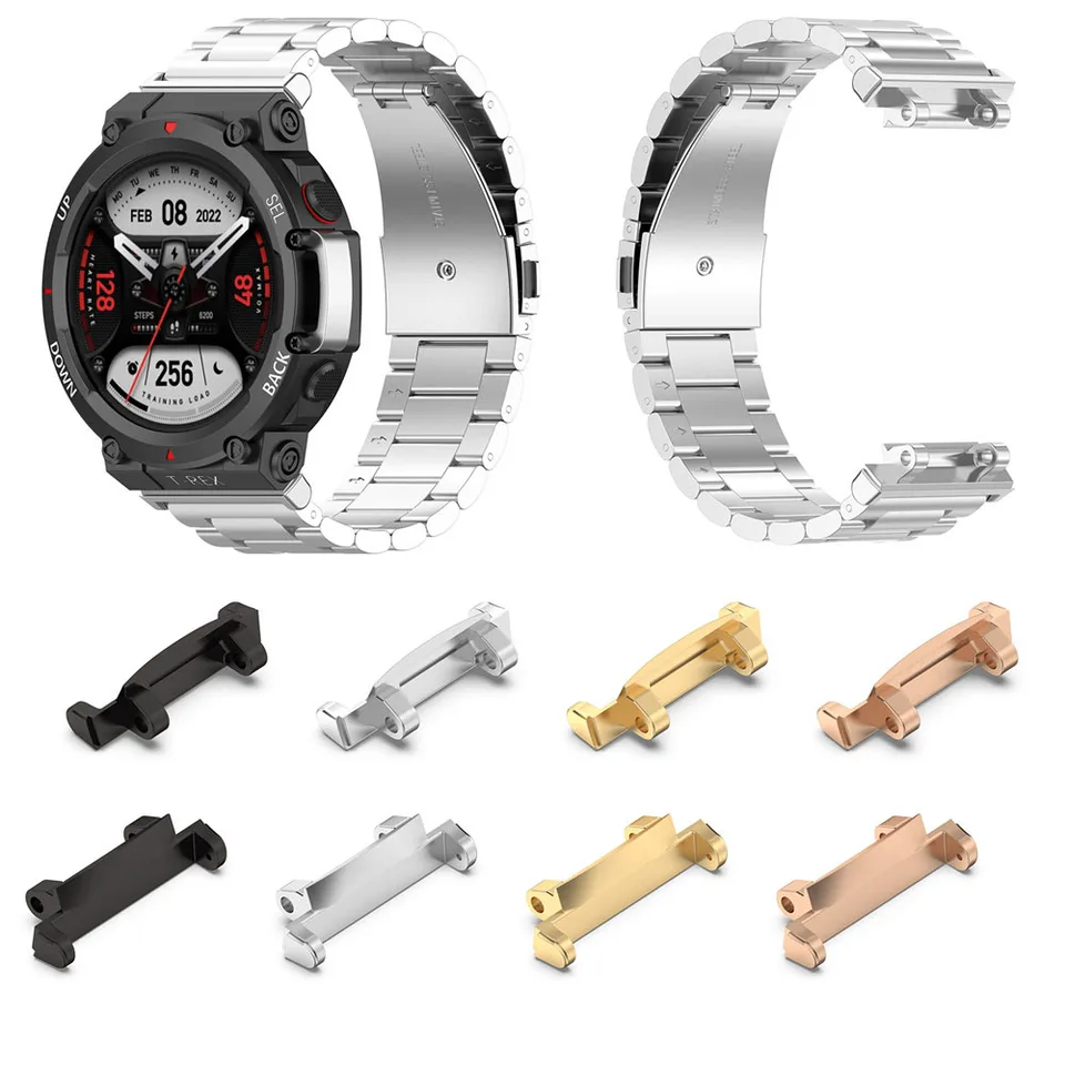 Behua 2pcs/Lot Metal Connector pre Huami AmazFit T-Rex 2 2Pro Smartwatch Oceľový remienok Adapter Konektory hlavy