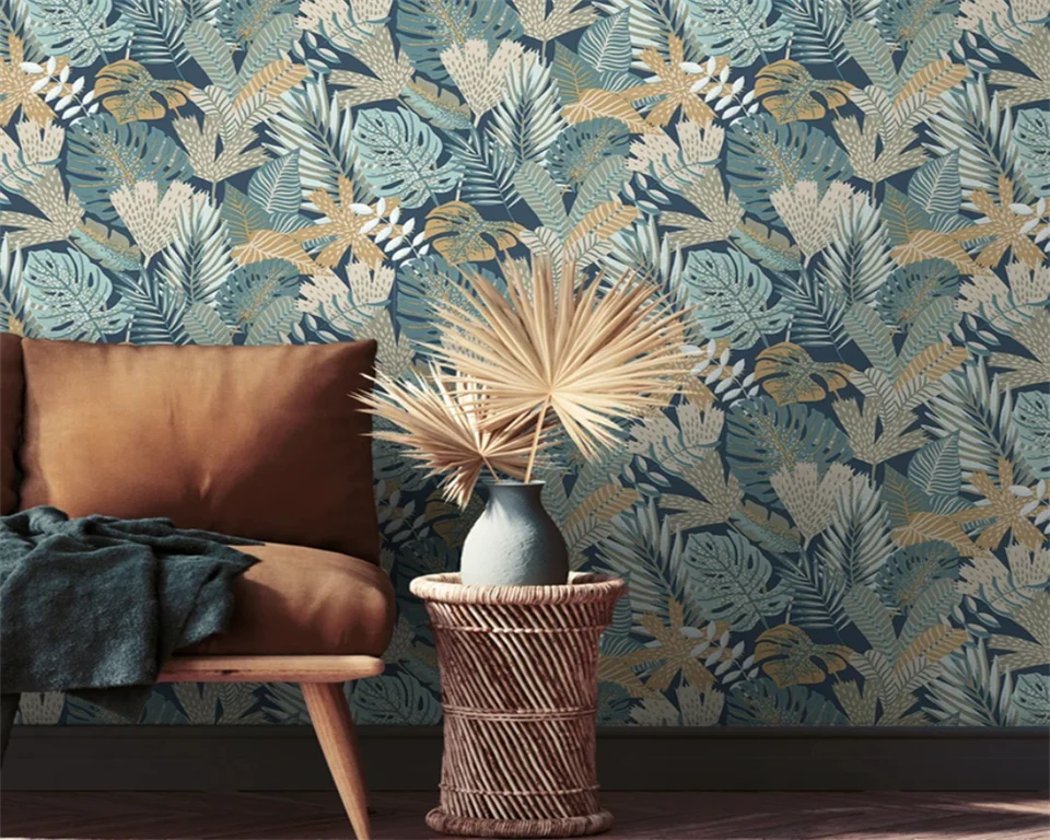 Beibehang Papier Peint Prispôsobené Nordické tropické listy Plantain Leaf Film a televízna dekoratívna tapeta