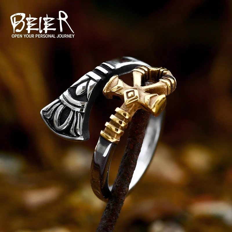 Beier 2023 Nový kreatívny dizajn 316L z nehrdzavejúcej ocele Eye of Horus Ring Egyptský štýl Egyptský Anubis God Ring Cool šperky