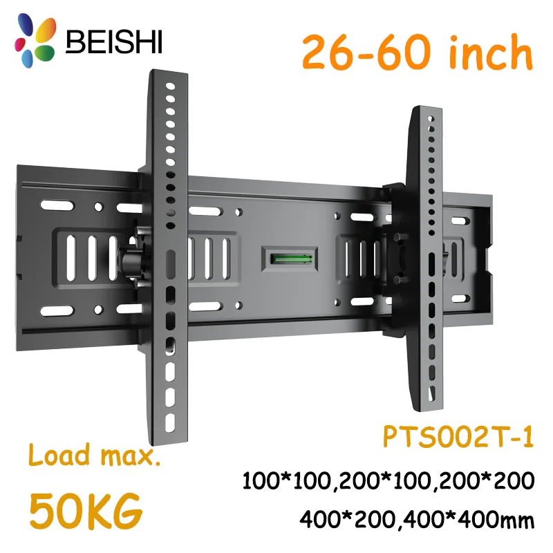 BEISHI 26-60-palcový držiak na monitor TV Wall Monitor Max 50 kg pevné ploché panel TV držiak pre LCD LED obrazovku nastaviteľný výhľad
