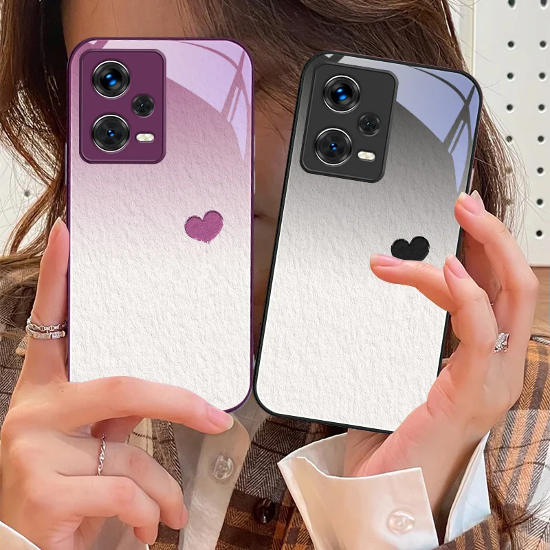 Beiwen Love Purple pre Xiaomi 14 Ultra 13 Lite Redmi Note 13 Pro 12 Plus Poco X6 3 Pro F4 6 GT Puzdro o temperovanom skleníku