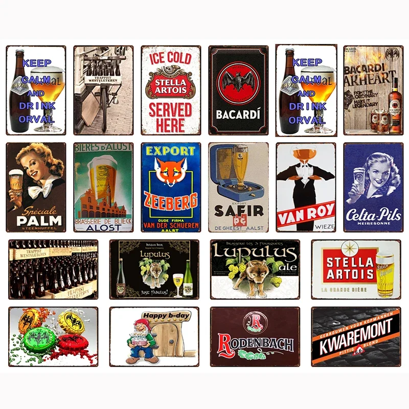 Belgicko pivo retro Zeeberg vintage kovové plechové značky výzdoba plagátu pre miestnosť bar klub Club Man Cave Wall Decoration A-73