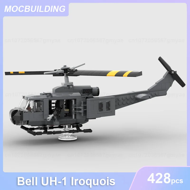 Bell UH-1 IROQUOIS MODEL MODEL MOC BUDOVANIE DIY Zostavujú tehly vzdelávacie kreatívne zbierky darčeky 428ks