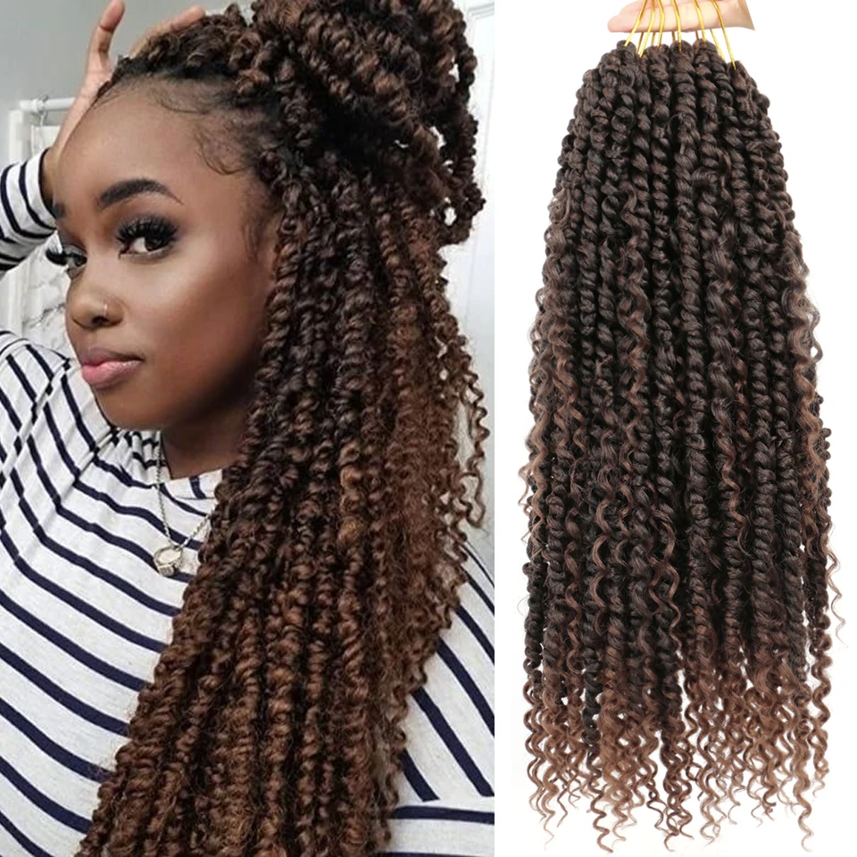 BellQueen 18 palcov boho vášeň Twist háčiky vlasy vopred slušná vodná vlna syntetické české plechovacie spletenie vlasov predlžovanie vlasov