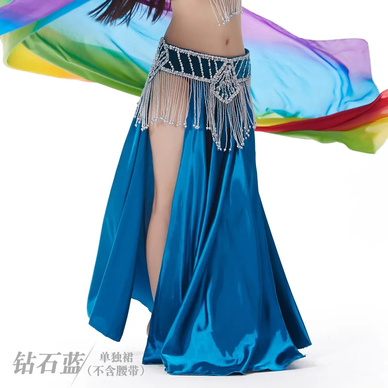 Belly Dance Wear Arabský egyptský kostým outfit cigán španielsky flamenco orientálna cigánska saténová sukňa (bez opasku) Žena Dancewear