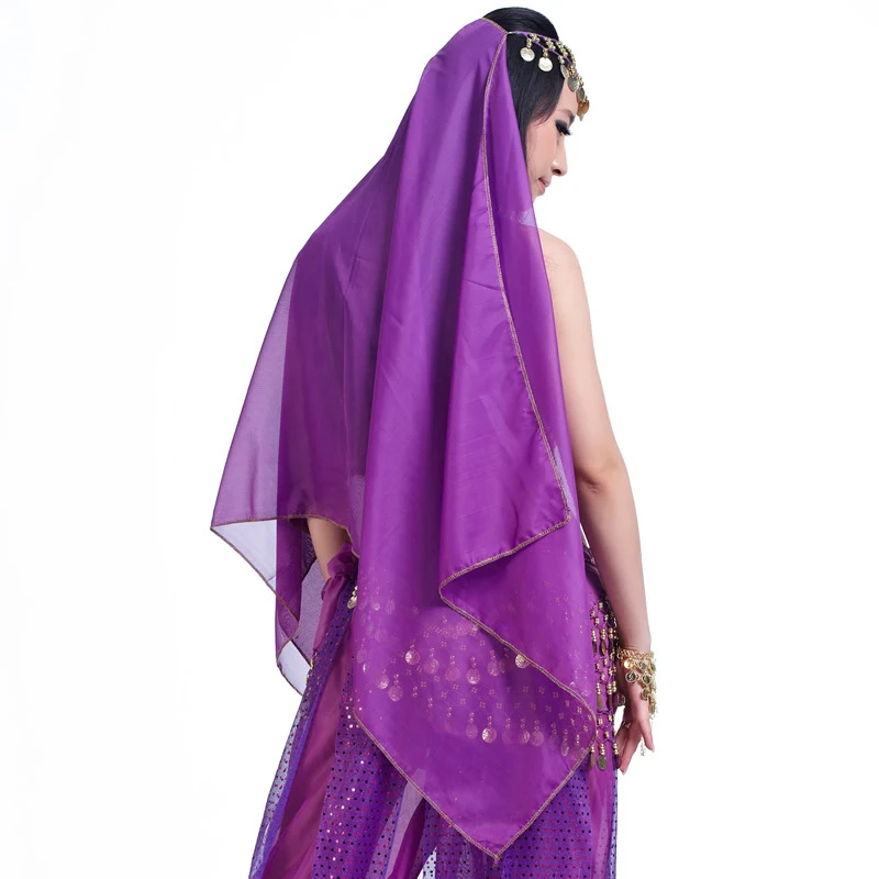 Belly Dancing Head Chain Chiffon Scarf Solid Color Stage Performance Pers Pers Ženské kostýmy Indický tanec čelenka 150 cm 13 farieb