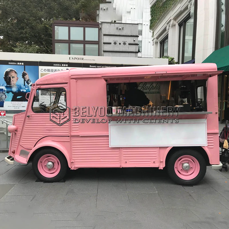 Belyoo Multifunkčný potravinový nákladný automobil s plným kuchynským zariadením Hot Dog Taco Cart Mobile Ice Cream Food Truck s občerstvením