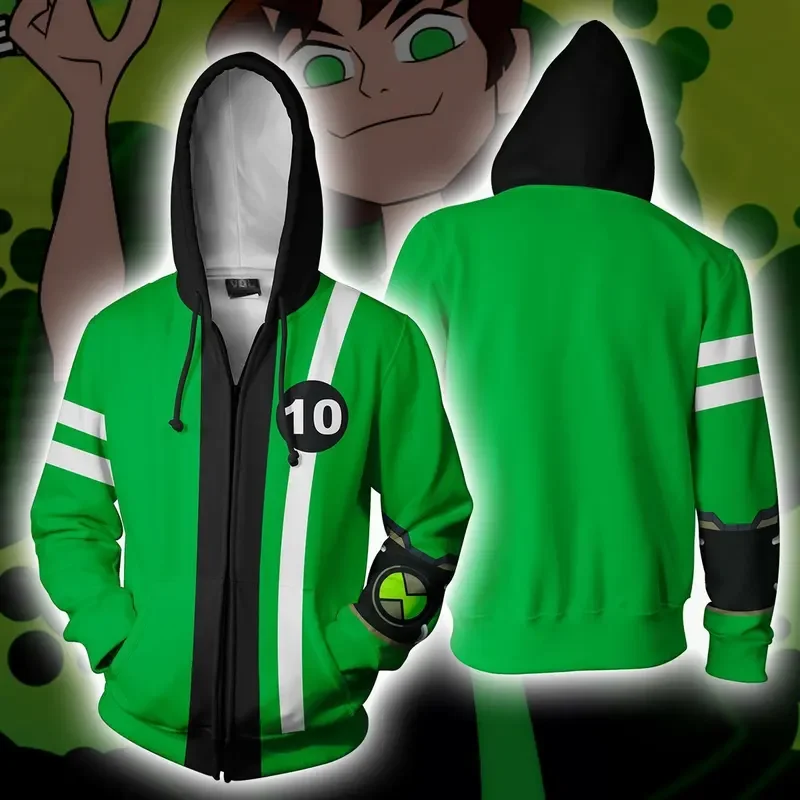 Ben 10 Alien Force Anime 3D tlačené mikiny mikiny neformálne bunda Men cosplay kostým pullover unisex