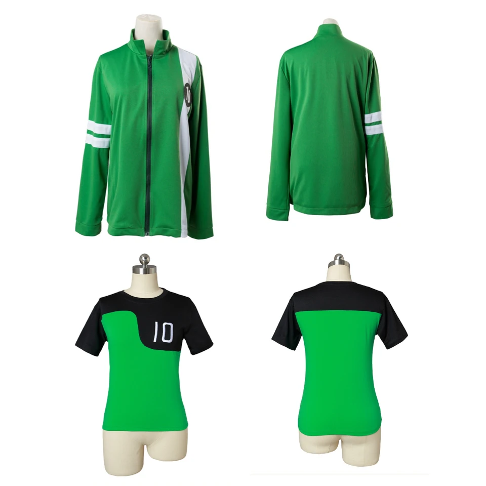 Ben Cosplay Tennyson 10 Green Fantasia Kostým maskovanie pre deti dievčatá dievčenské tričko Dospelé bunda pre dospelé kabáty