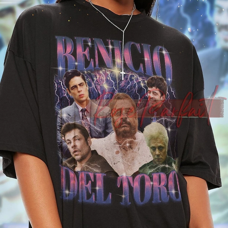 Benicio (Del Toro) Retro Tričko - Benicio Bootleg Tees Benicio s dlhým rukávom tričko Benicio pocta tričko Benicio Kids Tee (1)