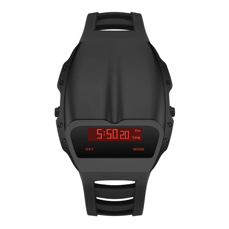 Benlydesign jedinečné kovové hodinky Retro digitálne hodinky pre mužov Retro-futuristický punk štýl módne LED elektronické hodinky x7000