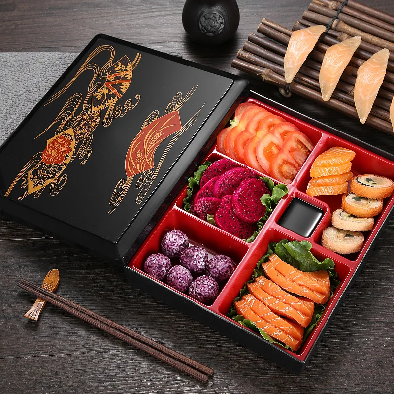 Bento box japonský štýl obedové škatule ryžové sushi prenosné stravovacie nádoby pre domácu piknik
