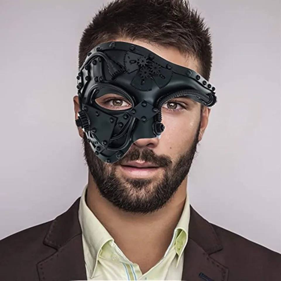 Benátsky kovový kovový kovový steampunk maska ​​Halloween Masquerade Party Mask / Mardi Gras Ball