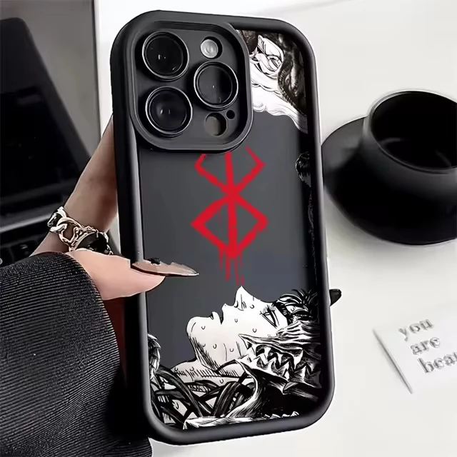 Berserk Comics Anime pre iPhone 15 14 13 12 11 Pro Max xs Max x xr 7 8 plus 6s tekuté očné rebríky Puzdro