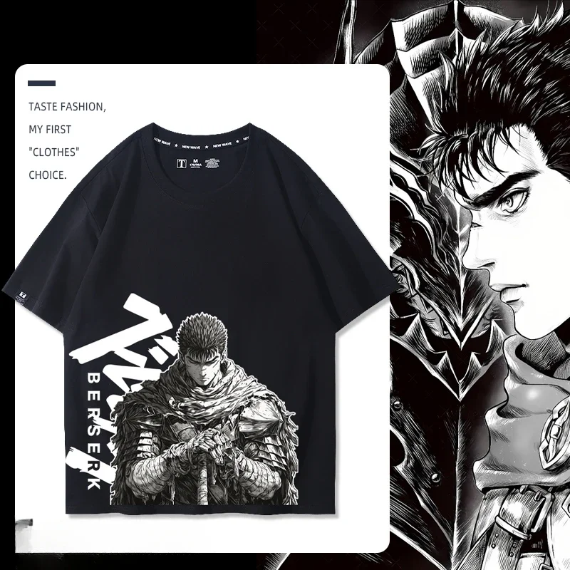 Berserk legenda Guts Mark Warrior Japonsko Anime letné letné mužské 100% bavlnené tričko Street Príležitostné oblečenie pánskeho oblečenia