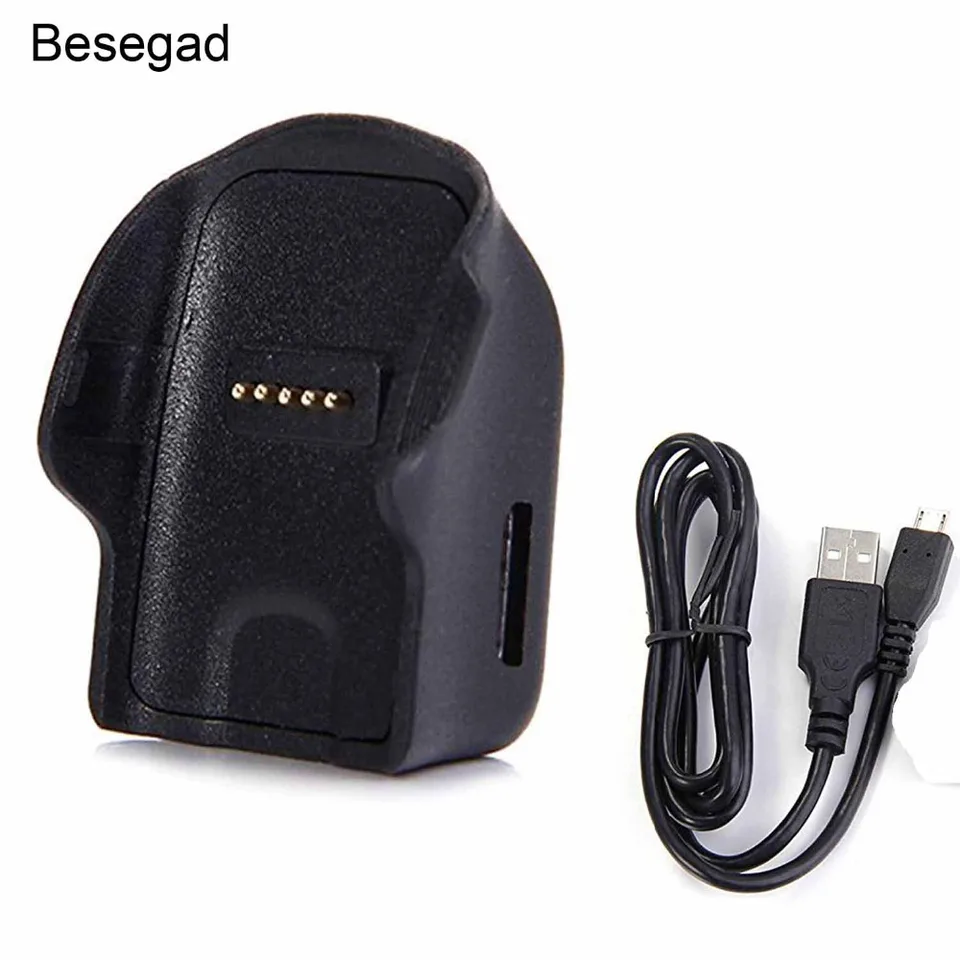 Besegad Micro USB nabíjanie Dock Dock Smartwatch Charger Cradle s nabíjacím káblom pre Samsung Galaxy Gear Fit R350 R 350 Smart Watch
