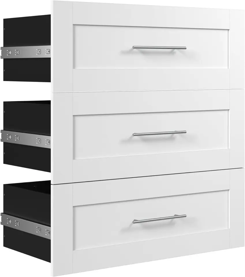 Bestar Pur 3 Zásuvka Sada pre organizátor skrine Pur 36W v bielej farbe