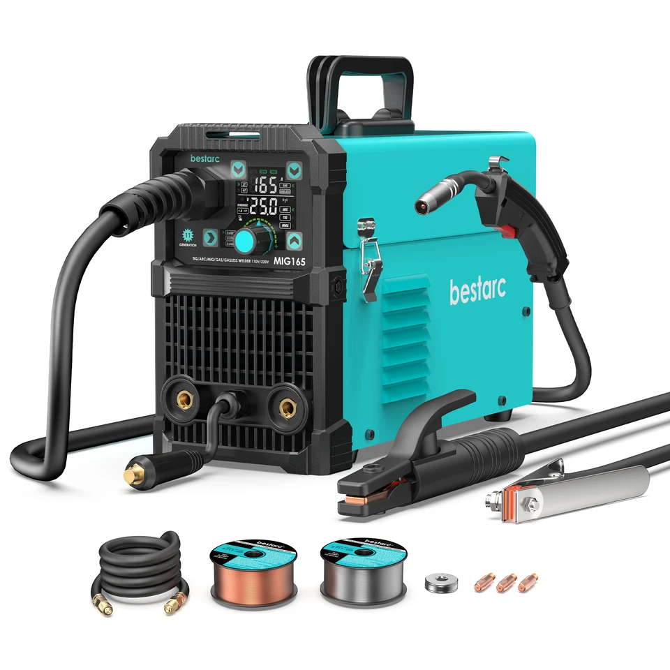 Bestarc 165a Mig Welder Flux/Solid Mig Welder/Lift Tig/MMA 3 v 1 zváračský synergický zvárač MIG165 11GEN s digitálnymi obrazovkami