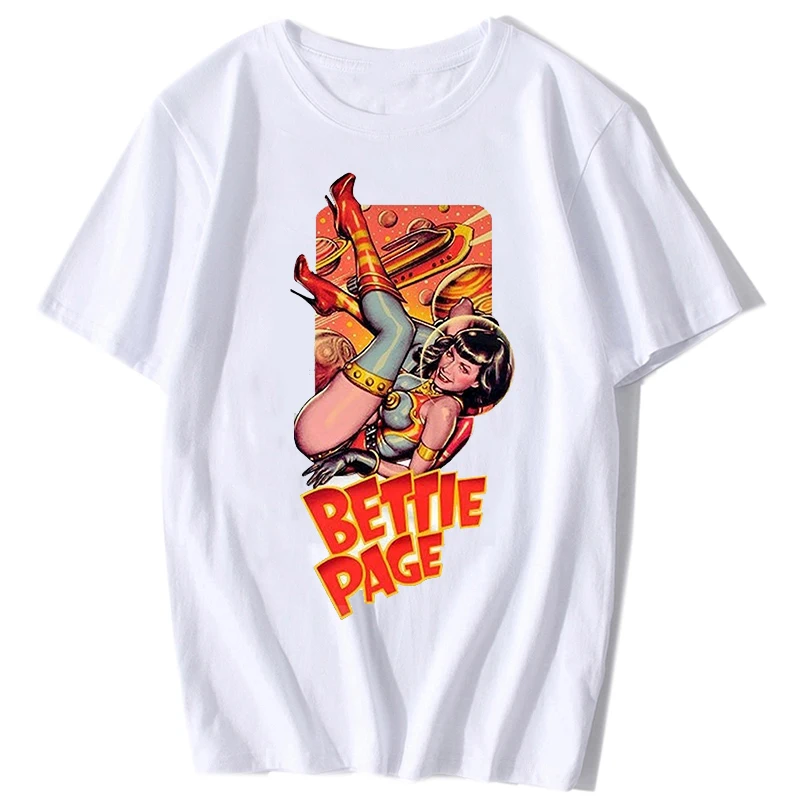 Bettie stránka v2 plagát muži tričko Prírodná biela šedá všetky veľkosti Vintage pinup girl