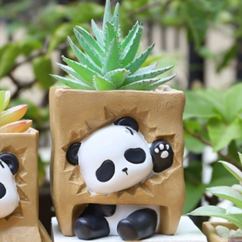 Betónová forma ručne výroba hrnca Plant Fors Panda v tvare ručne výroby silikónových foriem pre DIY sukulentnú kvetináč Vázu