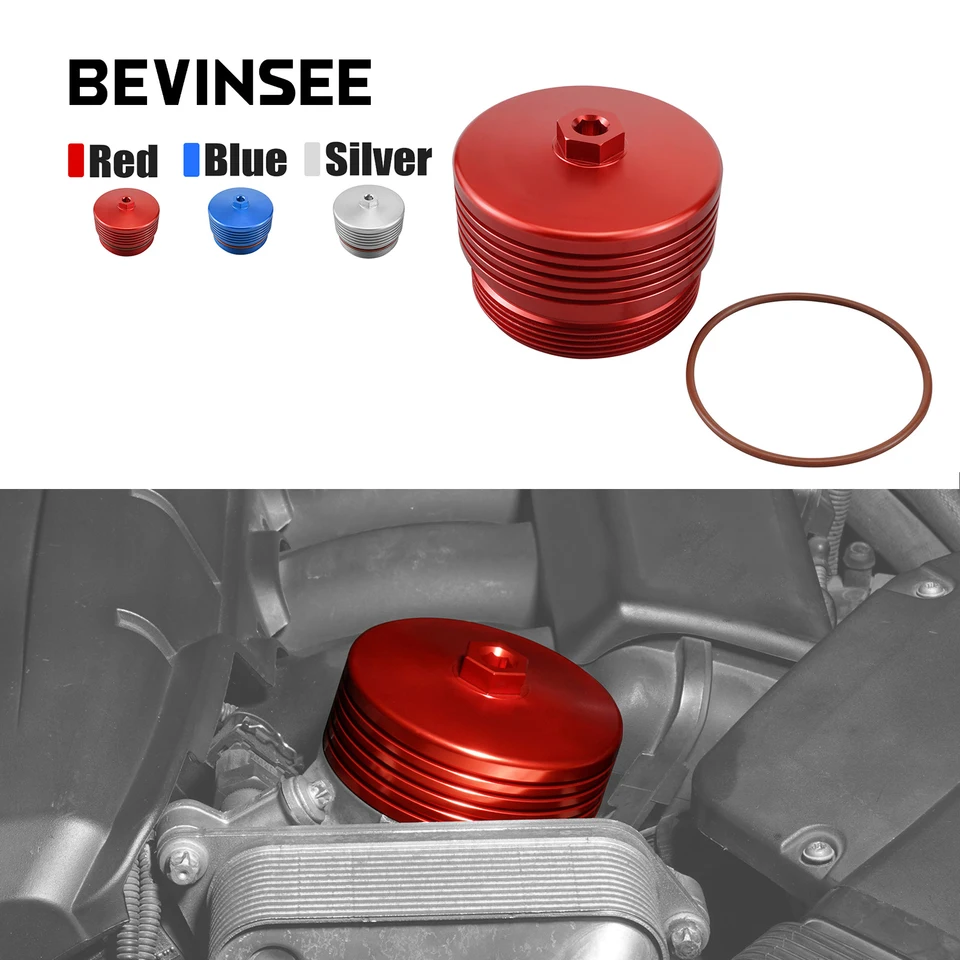 Bevinsee Oil Filter Cover Cap pre BMW E90 E92 E87 E60 E61 F10 F11 F20 F30 F31 F36 X3 E83 F25 X5 E70 X6 E71, nahradiť 11427525334