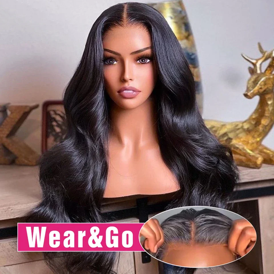 Bez nanesené opotrebenie a choďte predbežné vlny ľudské telo Vlna Hair Parochňa 4x6/5x5 Uzatvorenie priehľadné upgrade pred cut pripraveným opotrebením a chrbtovou parochňou