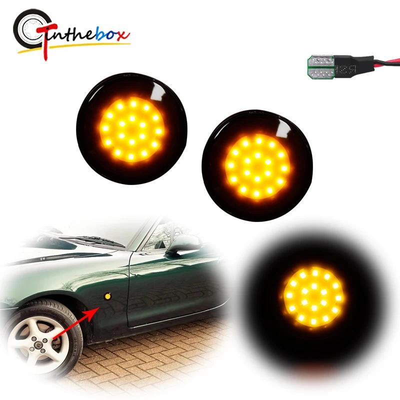 Bezchybné svetlá s prednou bočnou značkou AMBER LED Auto pre 19 rokov 1989-2015 Mazda MX-5 MK1 MK2 MK3 Turn Signal Lamps Fender Fender Lamps 12V