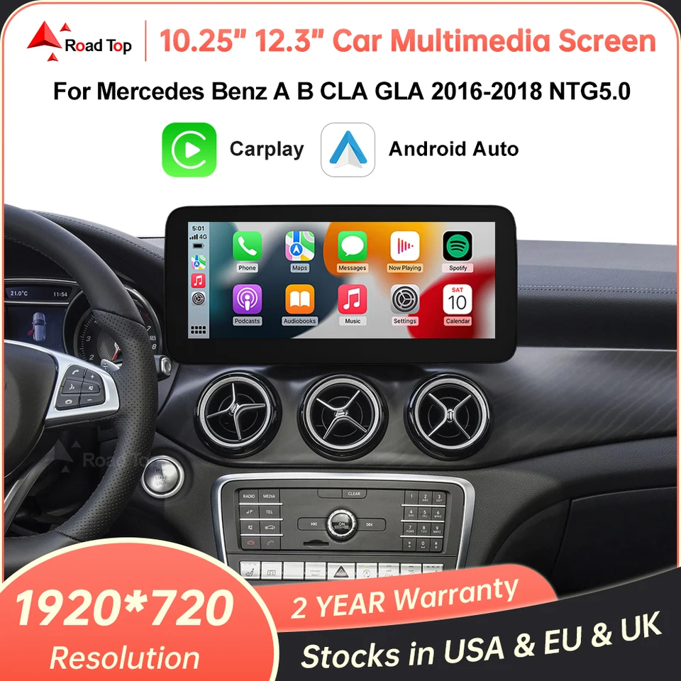 Bezdrôtová CarPlay Android Auto Car Multimedia Display Contore pre Mercedes-Benz AB CLA Trieda W176 W246 2016-2018 NTG5.0 Rádio
