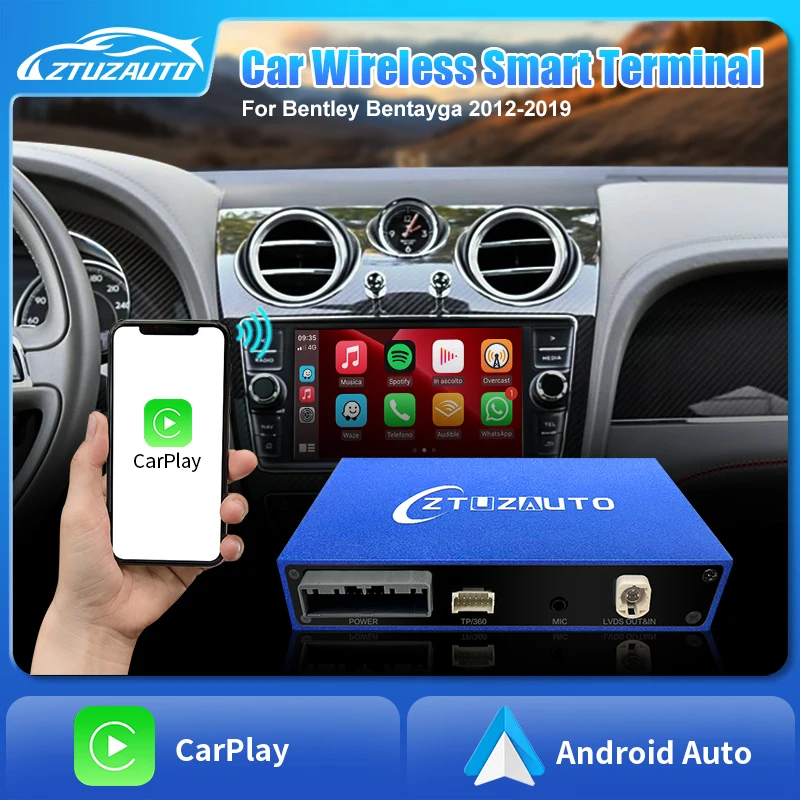 Bezdrôtová CarPlay pre Bentley Bentayga 12-19 Android Auto AirPlay Mirror Link Evidentácie Car AI Box Multimedia USB navigácia DSP DSP