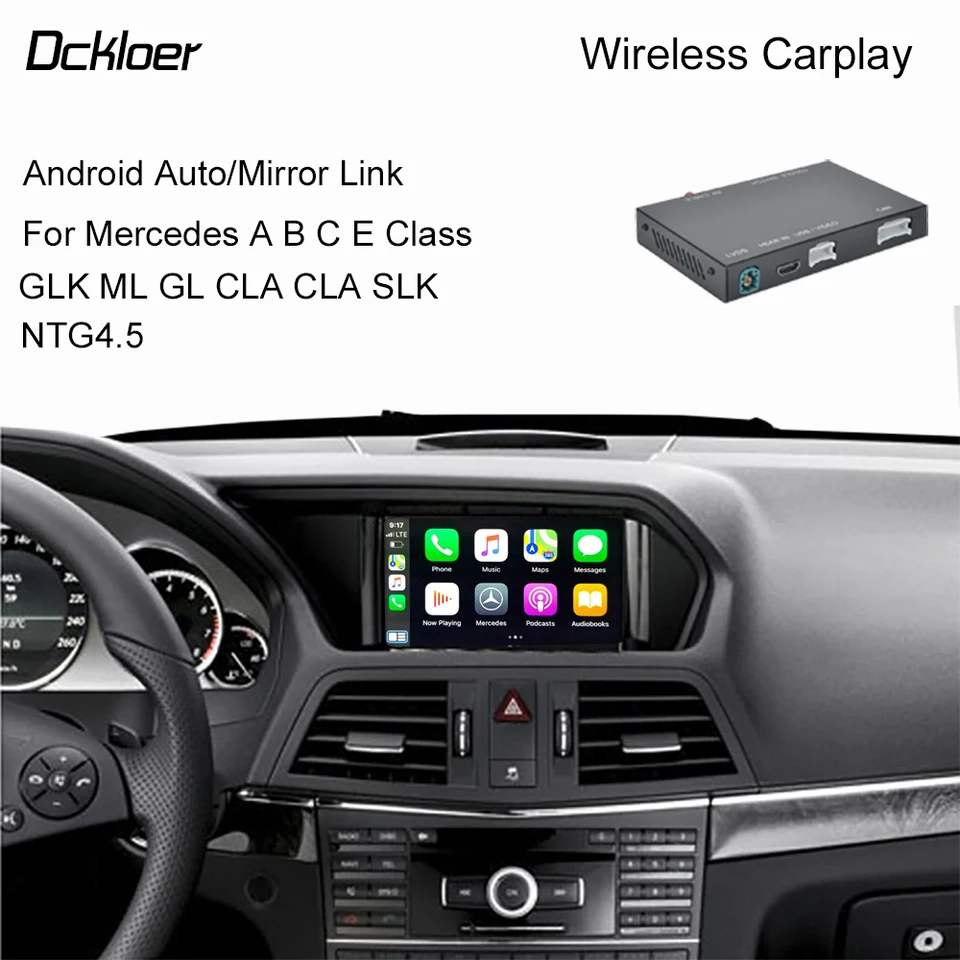 Bezdrôtová CarPlay pre Mercedes Benz A Class W176 B W246 CLA GLA C-Class W204 E-Class W212 C207 CLS W218 ml GL GLK SLK R72 G W463