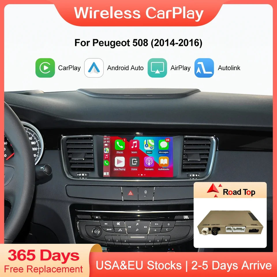 Bezdrôtová CarPlay pre Peugeot 508 2008 408 2014-2016 7 Obrazovka s Android Auto Mirror Link Link Airplay Auto Play Funktion Accessory
