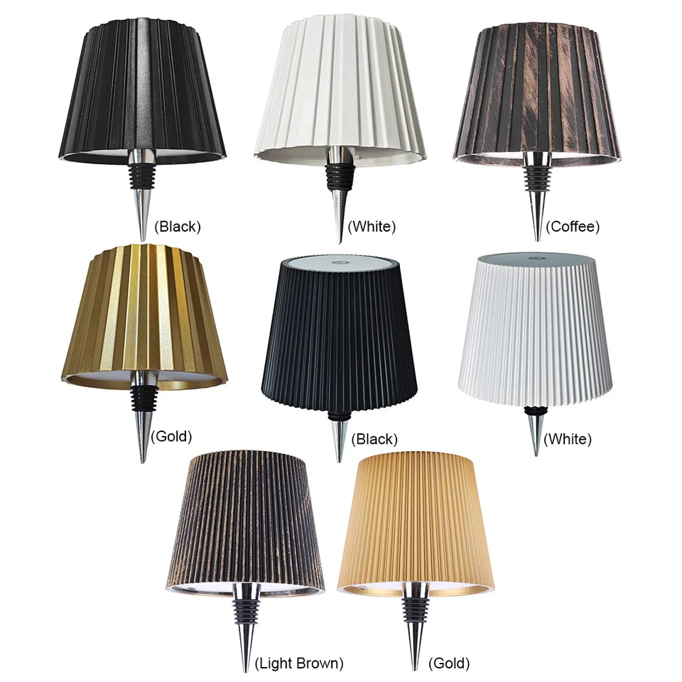 Bezdrôtová dotyková stolová lampa LED stolová lampa Nabíjateľné 3 farby stmievateľné dekoratívne svetlo fľaše pre rodinnú reštauráciu a bar