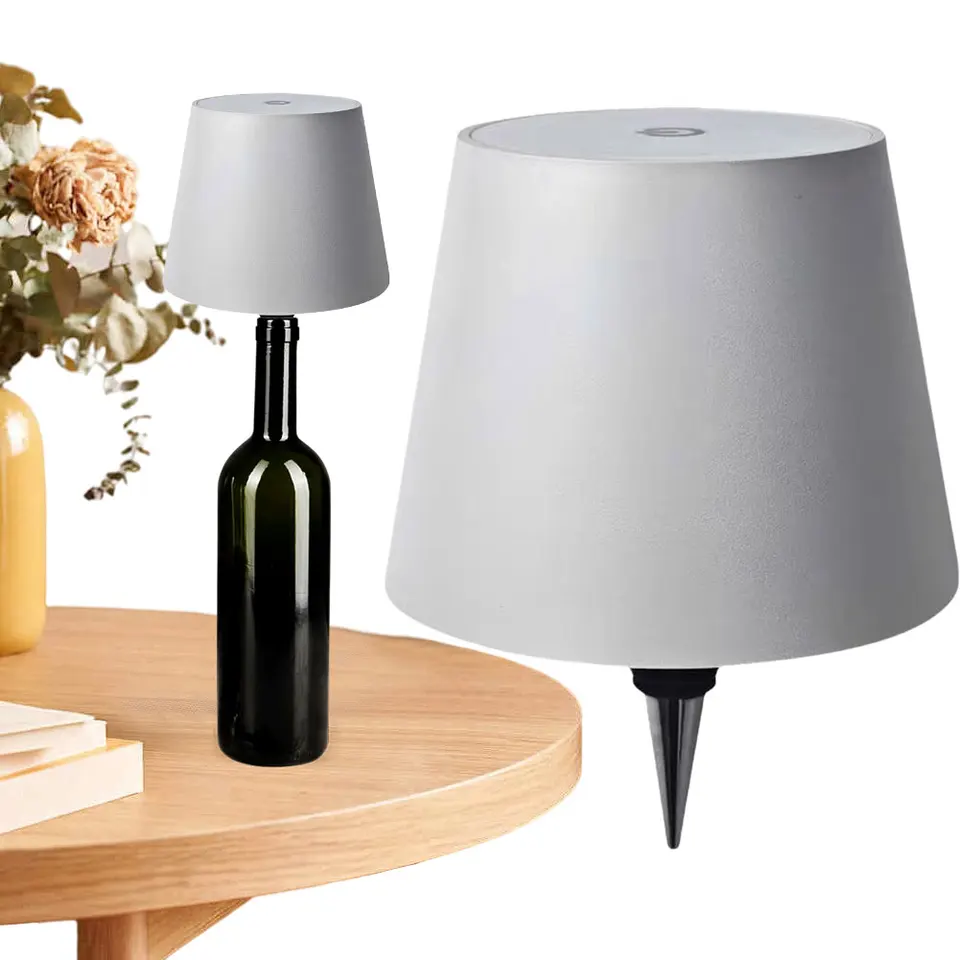 Bezdrôtová fľaša lampa stolovej lampa bezdrôtové náladové svetlo Nabíjateľné dotykové lampy 3 Svetlá farba pre reštauráciu a dekoratívne večierky