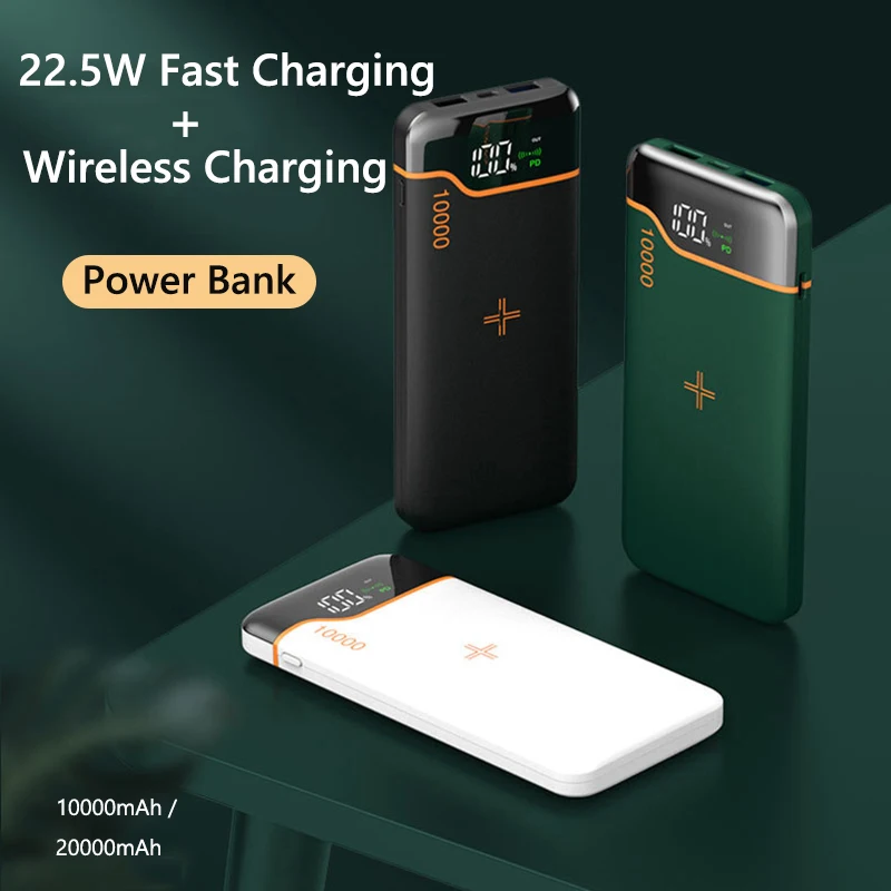 Bezdrôtová nabíjačka Power Bank 20000MAH 22,5 W rýchle nabíjanie Externá batéria Powerbank pre iPhone 16 15 x Samsung Xiaomi Huawei P30