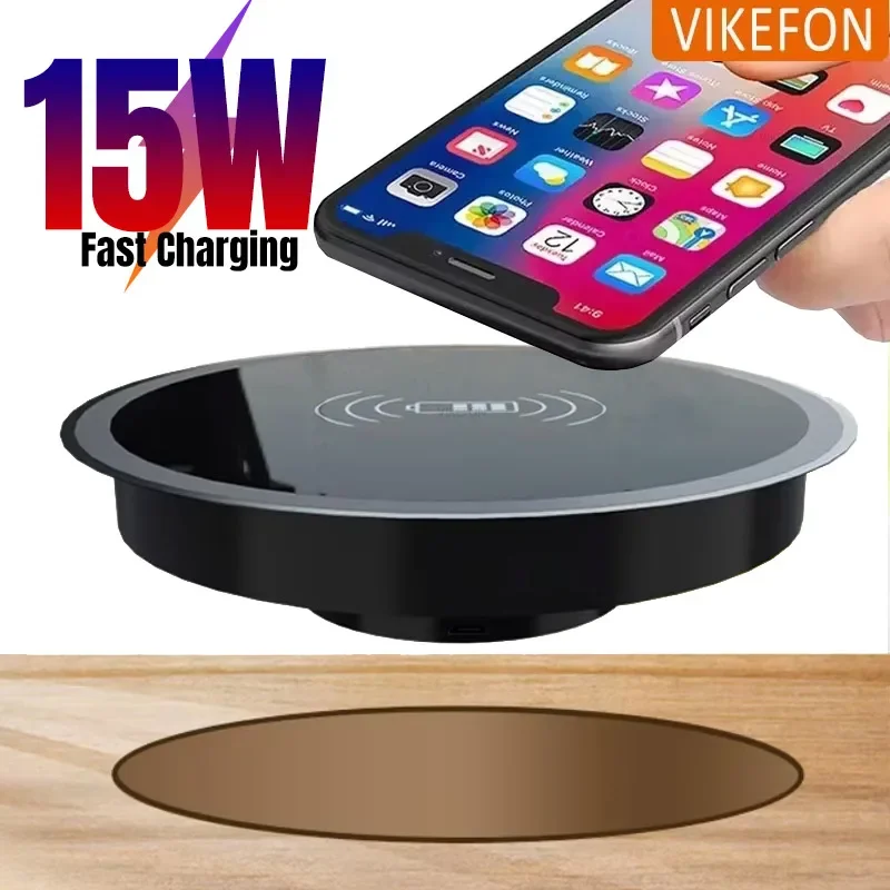 Bezdrôtová plocha vložená nabíjačka na nabíjací telefón pre iPhone 16 15 14 13 12 Pro Max Samsung S24 Xiaomi Rýchle induktívne nabíjanie