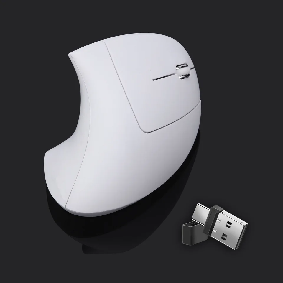 Bezdrôtové 2.4G Vertikálne myš Type-C USB Dva typy portov Plug and Play DPI adjubilne s nízkym hlukom Kancelária Použite kompatibilné