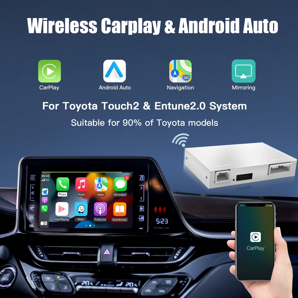 Bezdrôtové Apple CarPlay Android Android pre toyota Rav4 Corolla Tacoma Camry Chr Tundra Highlander Prius 4Runner Yaris Modul