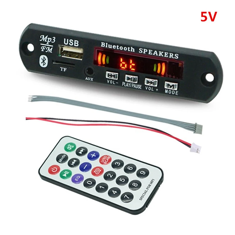 Bezdrôtové Bluetooth 5.0 5V MP3 doska Car Audio USB TF FM Radio Modul MP3 prehrávač s diaľkovým ovládaním
