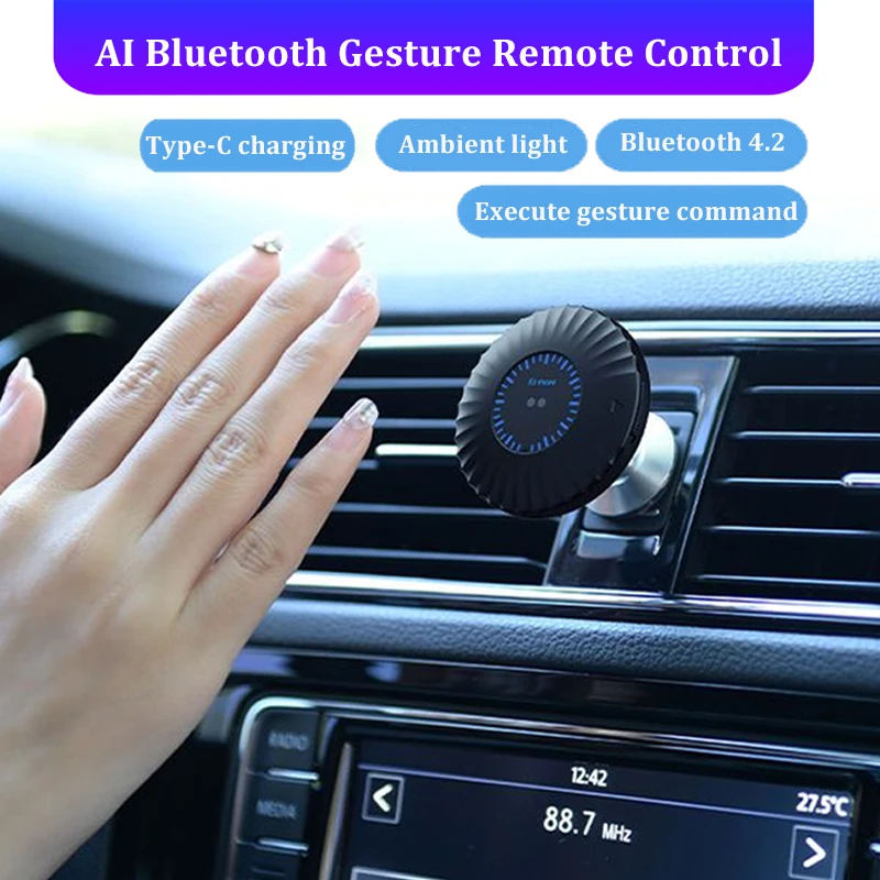 Bezdrôtové bluetooth diaľkové ovládacie auto súprava automobilu auto diaľkový ovládač MP3 Hudba Play Ovládač gesta pre tablet telefónu iOS Android