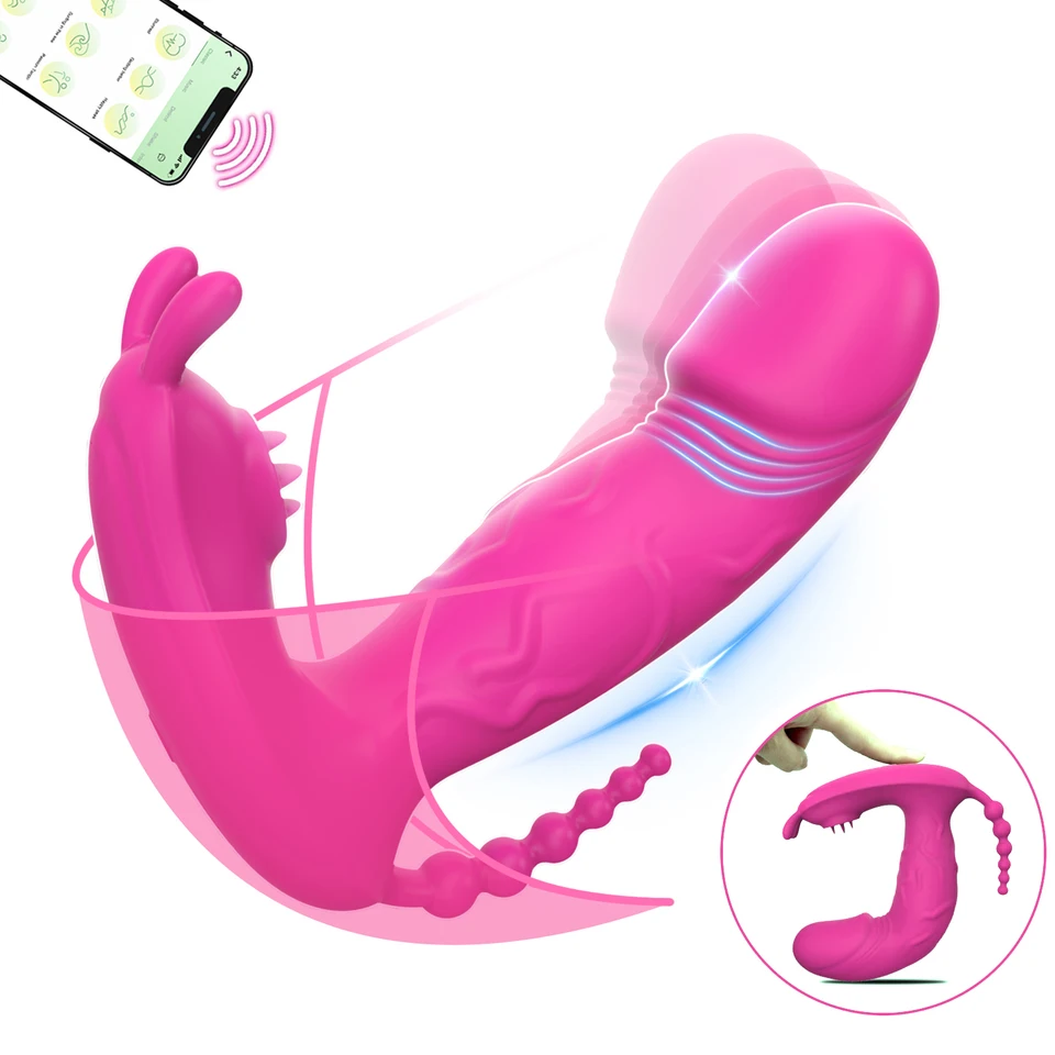 Bezdrôtové bluetooth dildo vibrátor vagina g Spot Massager Nositeľné nohavičky Pussy Anal Stimulátor dospelých Dodávky Sexuálne hračky pre ženy