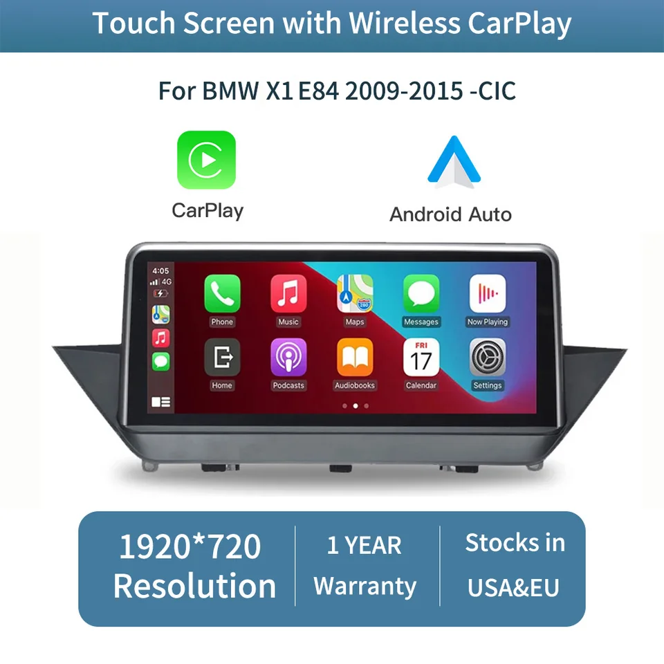 Bezdrôtové CarPlay/Android Auto 10.25 '' dotyková obrazovka Multimediálny rádiový prijímač pre BMW X1 Serie E84 2009-2015