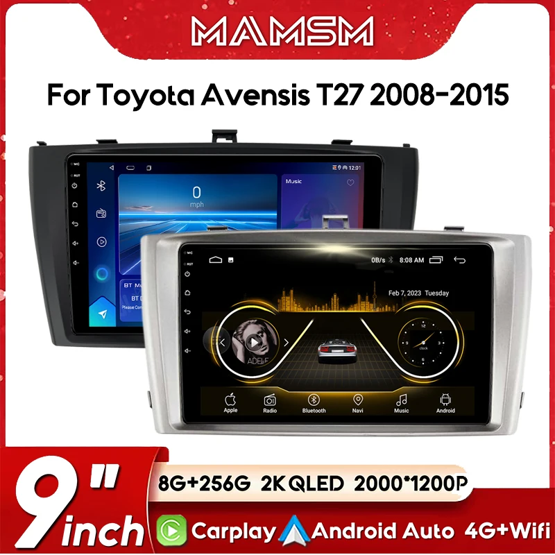 Bezdrôtové CarPlay Android Auto Car Radio pre Toyota Avensis T27 2008-2015 GPS 4G 2K QLED auta Intelligent Systems Smart Autoradio