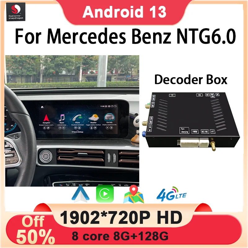 Bezdrôtové CarPlay Android Auto Decoder Modul Box GPS navigácia pre Mercedes Benz Abce Cls GLE GLA GLC GLK ML S CLASS NTG6.0