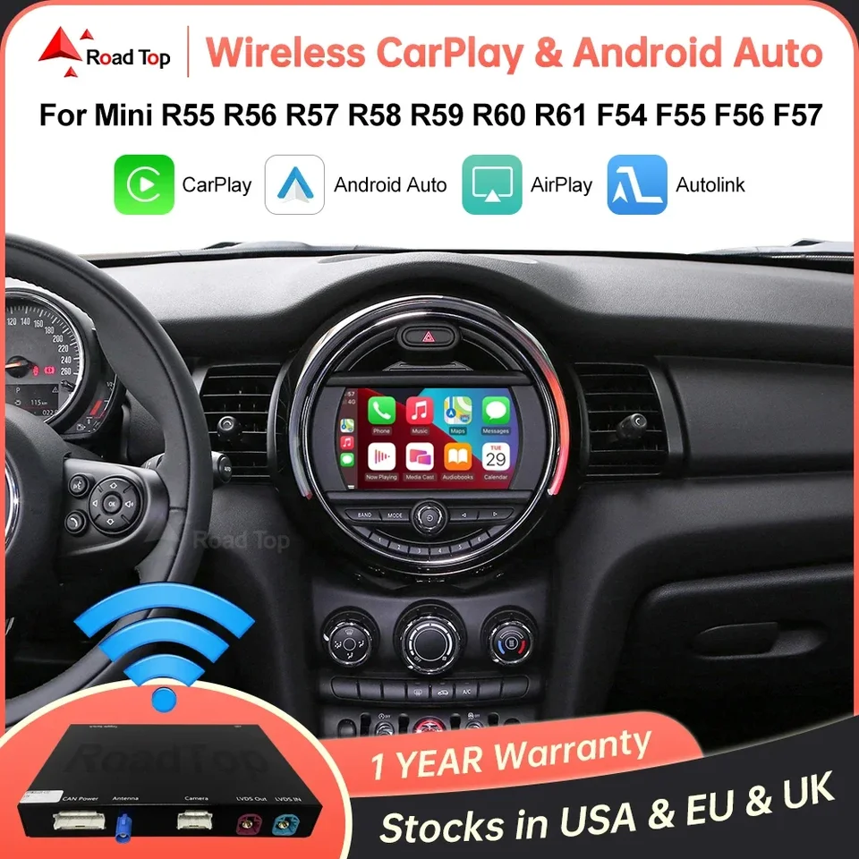 Bezdrôtové CarPlay Android Auto pre Mini R55 R56 R57 R58 R59 R60 R61 F54 F55 F56 F57 Clubman Countryman Hardtop John Cooper