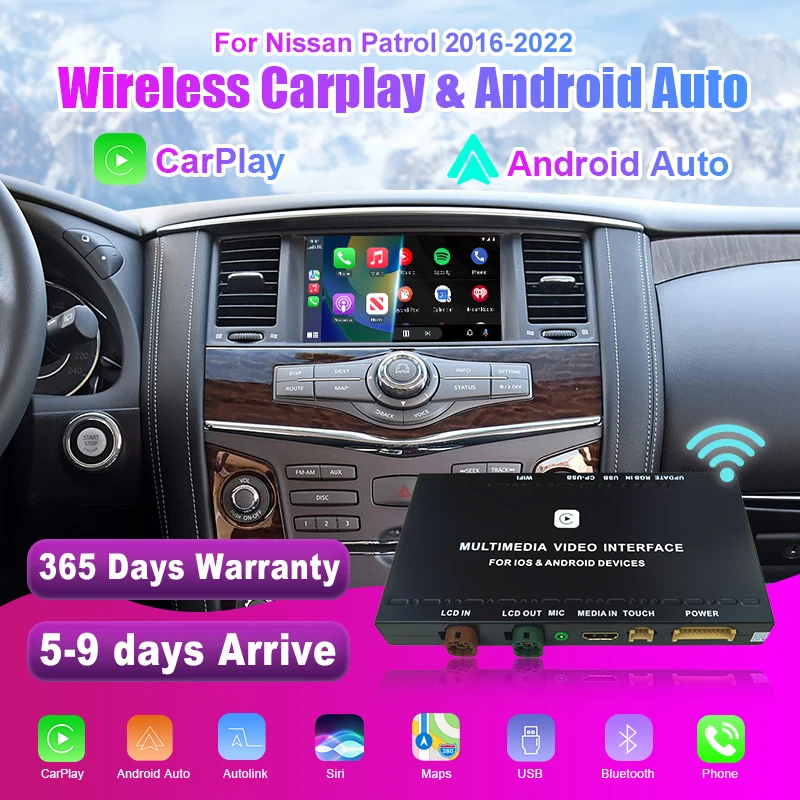 Bezdrôtové CarPlay Android Auto pre Nissan Patrol Y62 2016-2022 Zrkadlo podpory Affration CarPlay retroft multimediálna navigácia