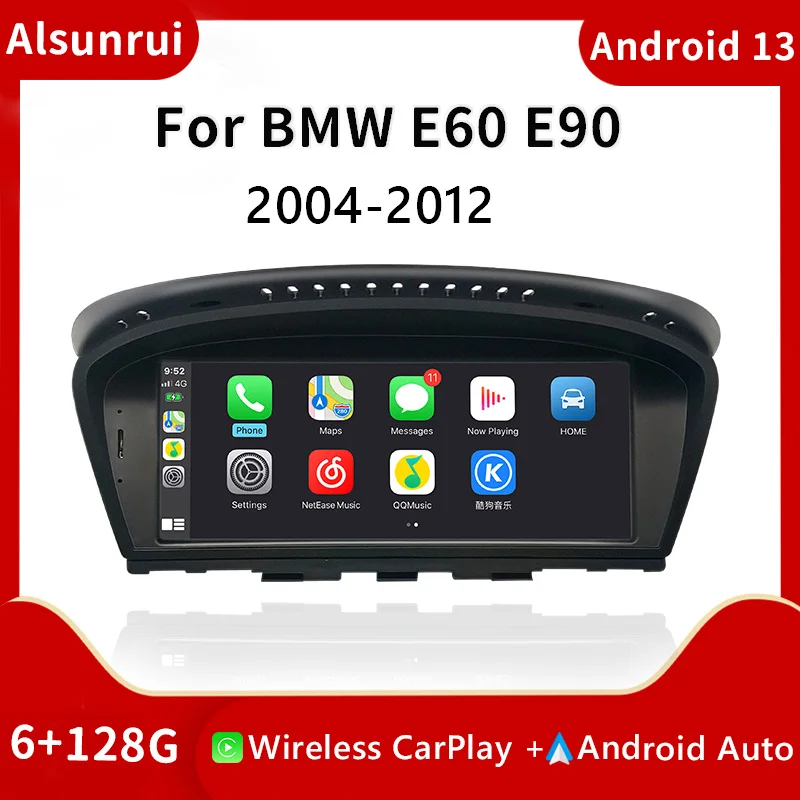 Bezdrôtové CarPlay Autoradio 2Din Android 13 pre BMW série 5/3 E60 E61 E62 E63 E90 E91 SCRON CICCCC GPS navigačné multimediálne 4G 4G